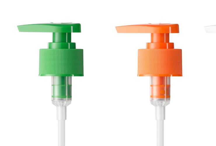 conventioanl pumps in black, green, orange and white at ALPLA